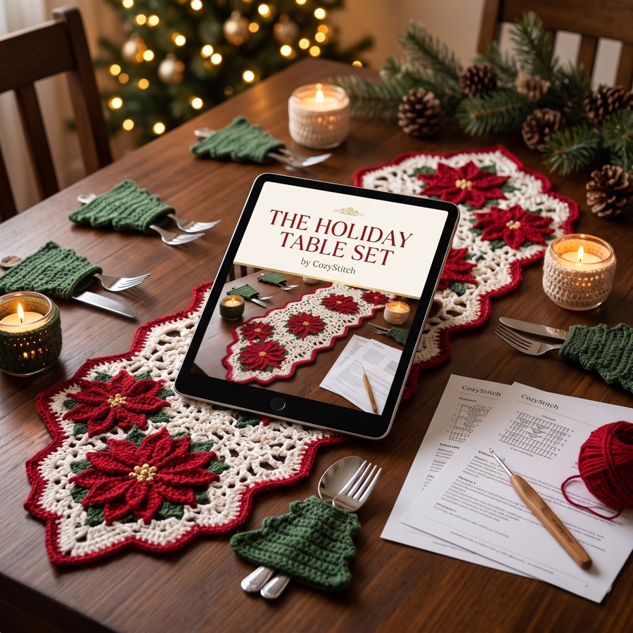 The Holiday Table Set crochet pattern PDF